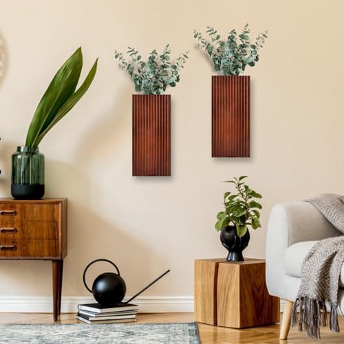 2PCS Wood Wall Planter for Dried Flowers and Plants