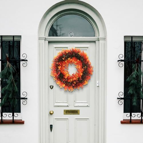Welcome Wreath for Front Door Colorful Plastic 16x16 Inches