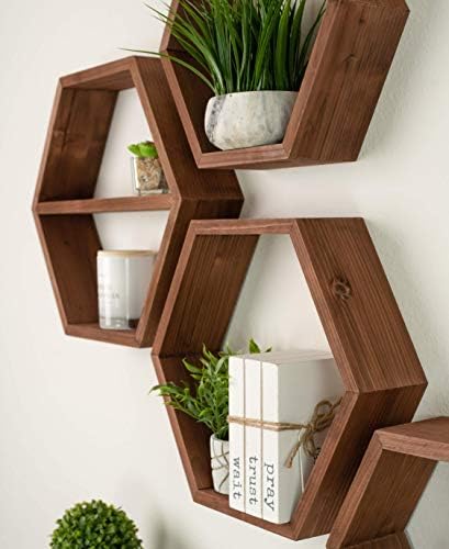 Extra Large Hexagon Floating Shelves Set of 4
