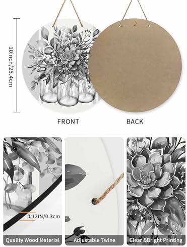 Welcome Sign for Front Door Gray Eucalyptus Wreath Door Hanger
