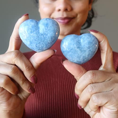 Blue Calcite Heart Crystal Stone 275-3 Inches