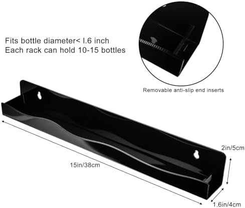 Nail Polish Wall Rack 6 Pack Floating Shelves Black
