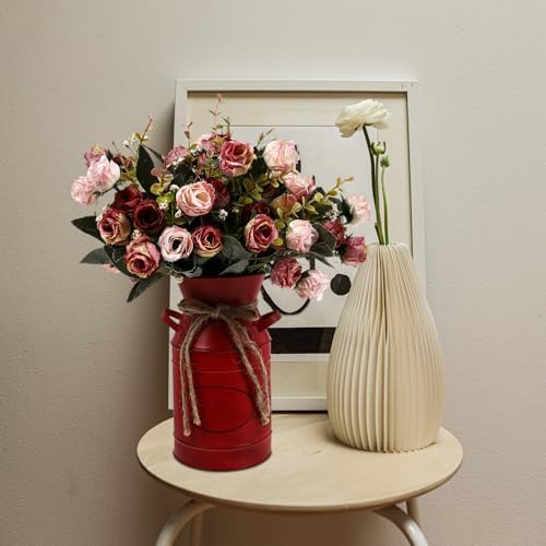 1pc European Style Iron Bucket Flower Vase for Home Decor