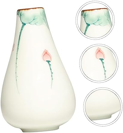 Kisangel Elegant Hand Painted Lotus Flower Vase for Plant Storage