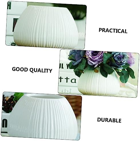 HEMOTON Mini Vertical Stripe Ceramic Flower Vase