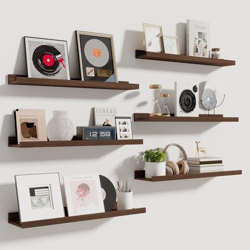 Fun Memories Floating Shelf Set of 6 24 Inch Walnut