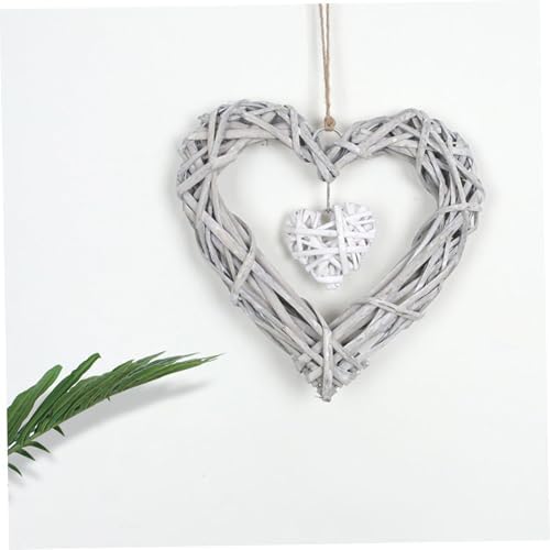 CUCUFA Wicker Heart Wreath 2Pcs Wall Decor