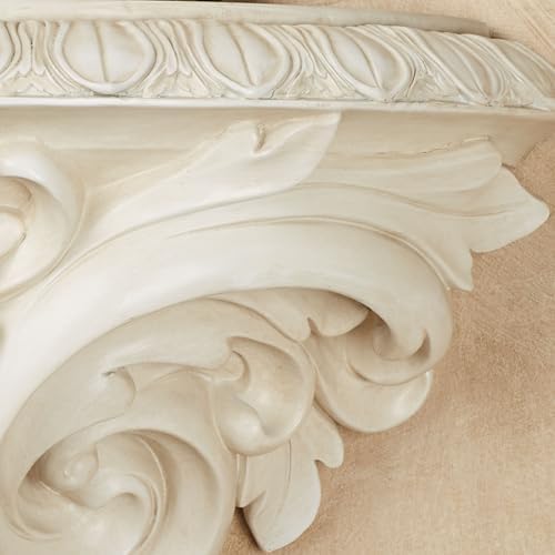 Touch of Class Clareville Antique White Acanthus Leaf Wall Shelf