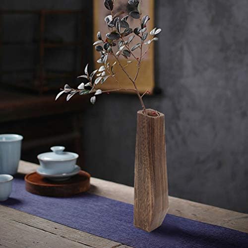 Wakauto Rustic Tall Oblong Wooden Vase