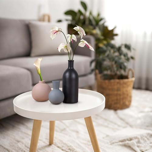 LINYTHER Ceramic Vase Set of 3 Decor Brown