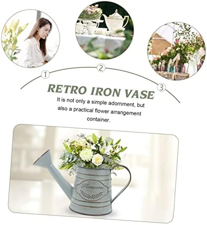 Balacoo 2pcs Vintage Rustic Iron Flower Vase Decor