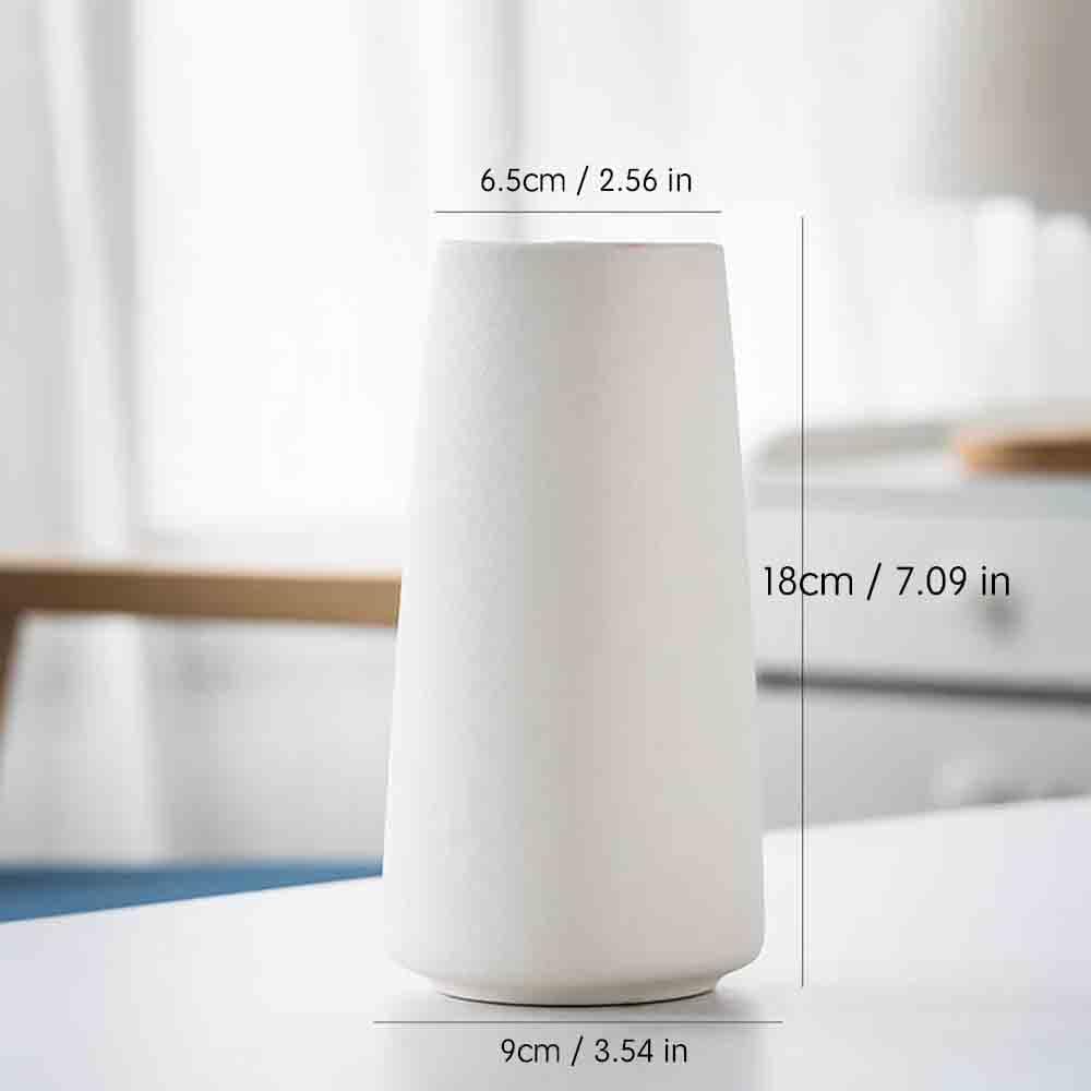 White Ceramic Vase Minimalist Design 71IN