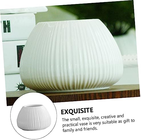 HEMOTON Mini Vertical Stripe Ceramic Flower Vase