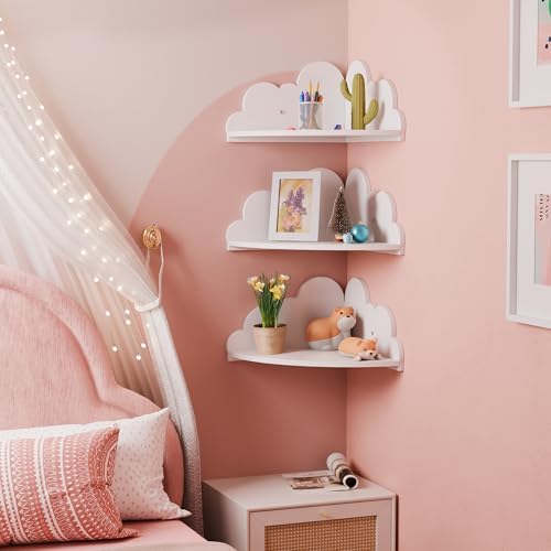 Cloud Floating Corner Shelves Set of 3 for Nursery