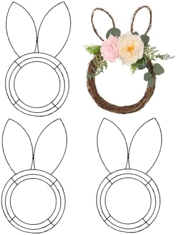 Easter Bunny Wreath Frame 3PCS Metal Wire Decor 1