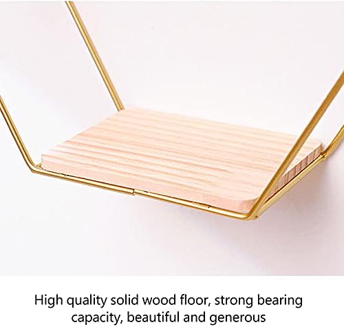 3Pcs Gold Hexagonal Floating Shelves Wall Decor