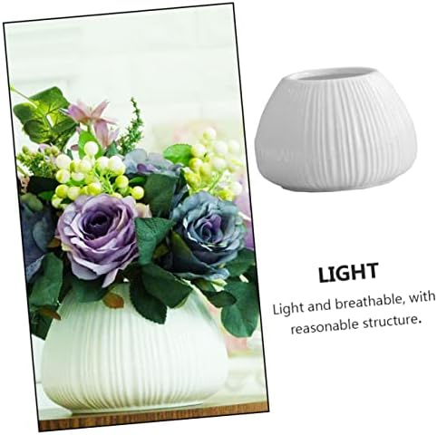 TOYANDONA Ceramic Flower Vase Vertical Pattern Nordic Style