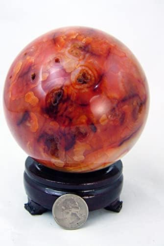 Carnelian Agate Sphere 100mm with Stand