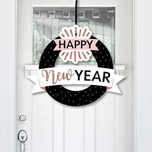 Rose Gold Happy New Year Front Door Wreath