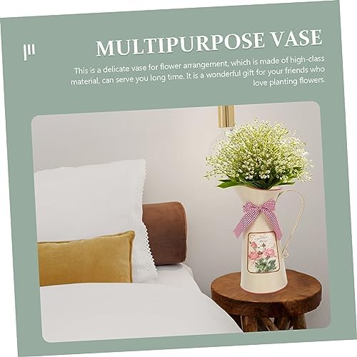 Vintage Metal Flower Bucket Planter for Farmhouse Decor