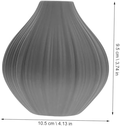 Alipis Gray Mini Ceramic Vase for Home Office Decor