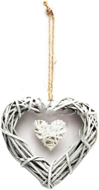 Heart Shape Wicker Wreath for Front Door and Wall Decor