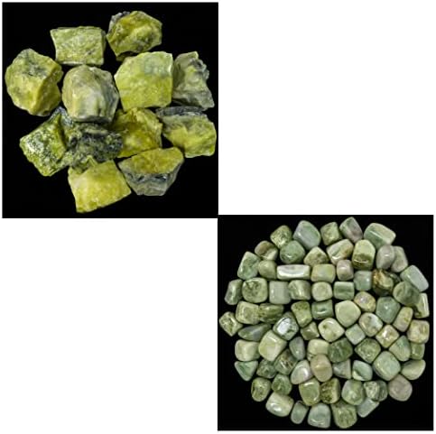 ZAICUS 1lb Serpentine Tumbled Stones for Decoration and Feng Shui
