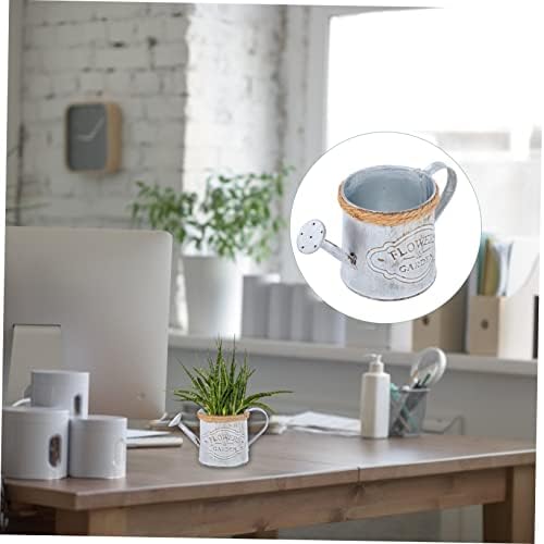 SUPVOX 2pcs Antique Iron Flowerpot Rope Dried Flower Decor Vintage Style Vase