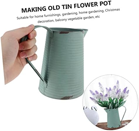 Vintage Iron Flowerpot Pitcher for Home Decor