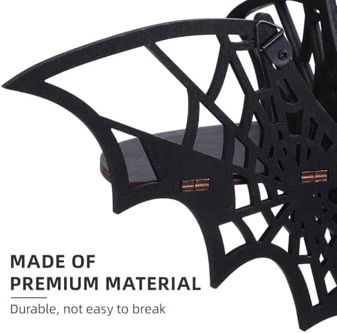 Gothic Floating Corner Shelf Black Wooden Storage Rack for Spooky Decor