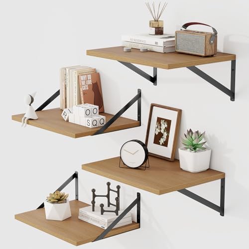 Heimlove 12 Inch Deep Floating Shelves Set of 4