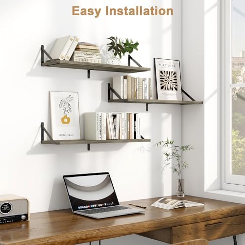 Fun Memories Floating Shelves Set of 3 Grey