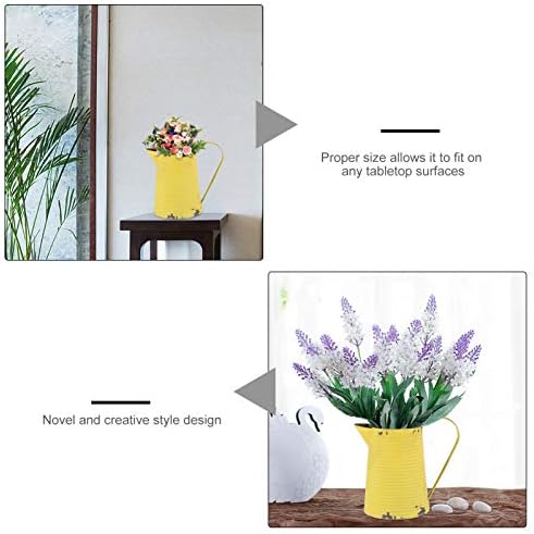 Rustic Antique Flower Pitcher with Handle for Home Decor