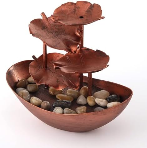 Creative Ingot Lotus Leaf Water Tabletop Fountain with LED Light