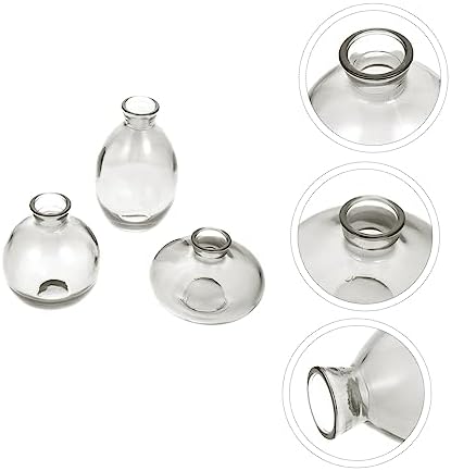 PRETYZOOM 3 Pack Hydroponic Glass Vases for Home Office Decor