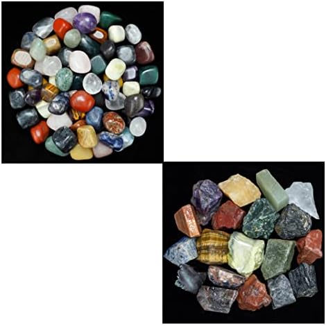 ZAICUS 1lb Mixed Tumbled Stones and Rough Crystals 1