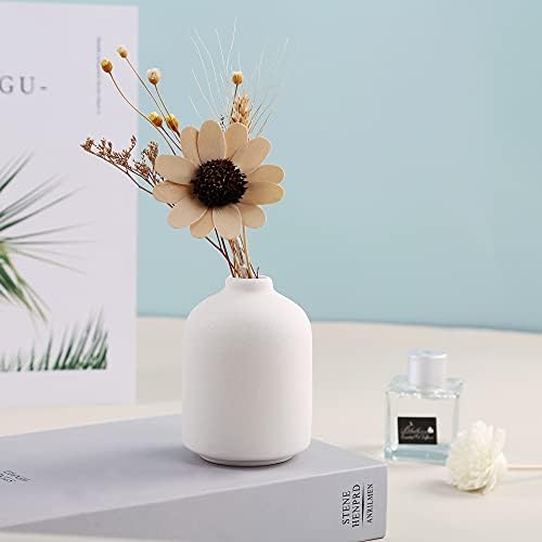 White Ceramic Vase for Home Decor and Flower Arrangements