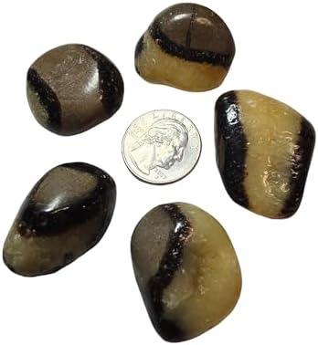 2pc Septarian Dragonstone Tumbled Healing Crystals from Madagascar UV Reactive