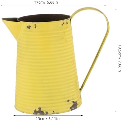 Rustic Antique Flower Pitcher with Handle for Home Decor