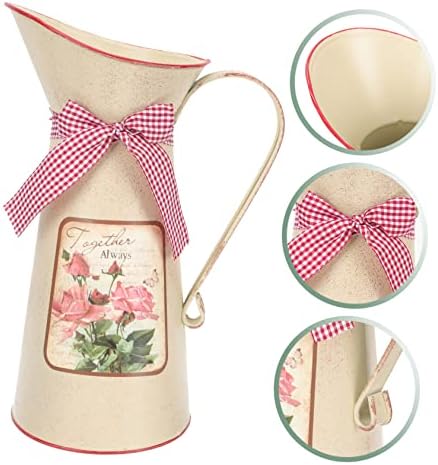 Vintage Metal Flower Bucket Planter for Farmhouse Decor