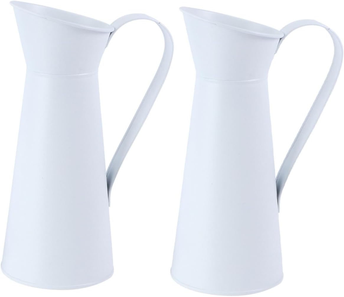 2pcs Galvanized Iron Flower Vase Set for Home and Office Decor