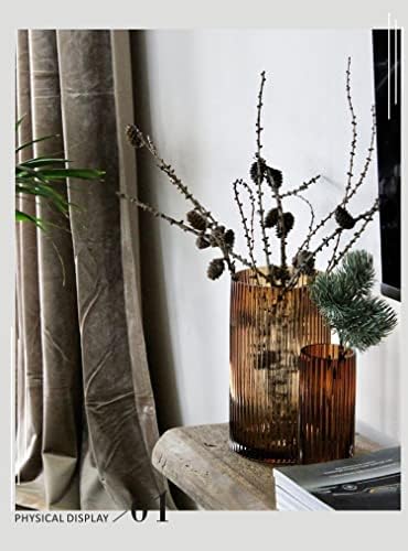 11 Inch Glass Vase with Vertical Striped Design