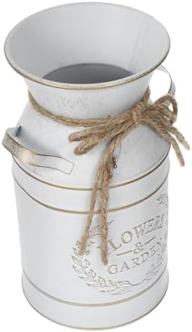 Cabilock Galvanized Iron Farmhouse Flower Bucket Decorative Vase