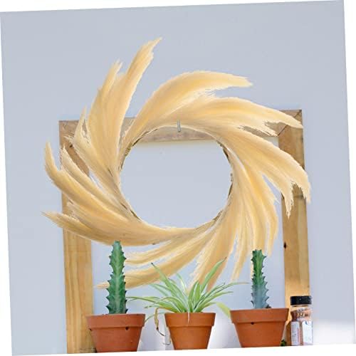 Elegant Artificial Bulrush Wreath for Home Decor