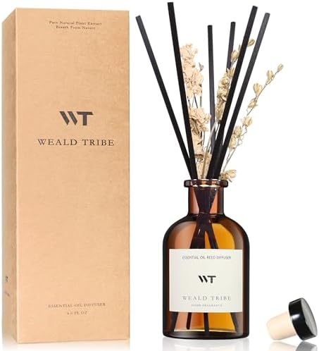 WEALD TRIBE Reed Diffuser Set for Bathroom Shelf Decor