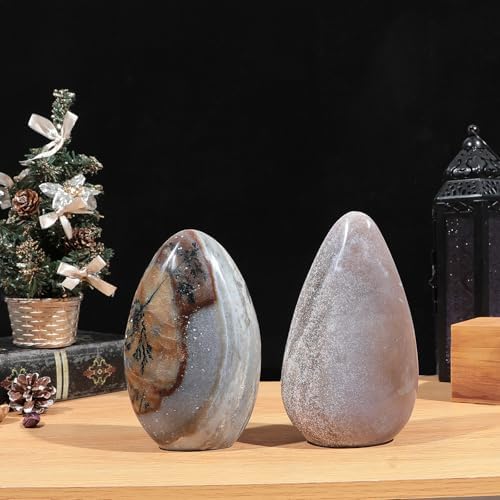 SUNYIK Irregular Ocean Jasper Stone Slab for Home Office Decor and Meditation