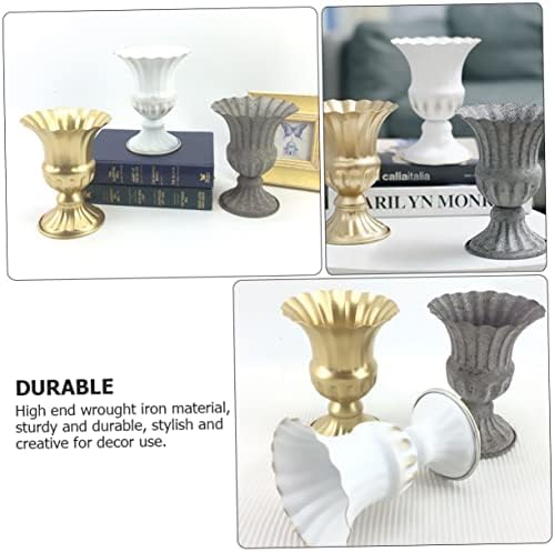 POPETPOP Vintage Wrought Iron Flower Pot for Dried Flowers