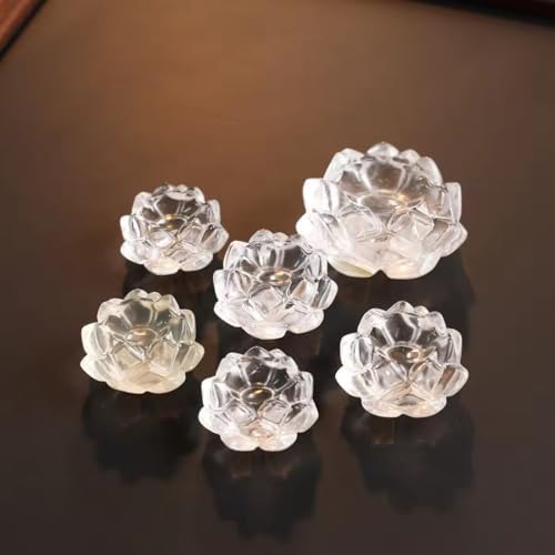 Natural Clear Quartz Lotus Base for Decorative Home Use