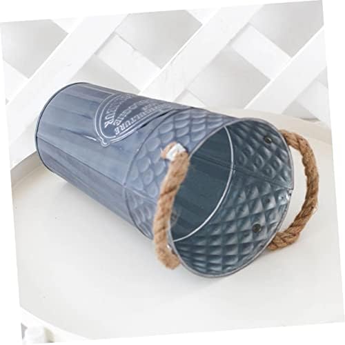 Happyyami Vintage Metal Flower Bucket Planter with Handles