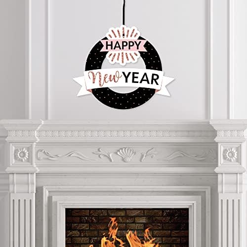 Rose Gold Happy New Year Front Door Wreath
